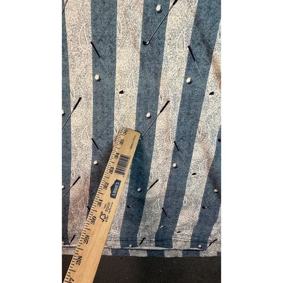 Vintage Natural Issue Shirt Mens XL Blue White Striped Paisley Polo 90s Cotton - Picture 6 of 9